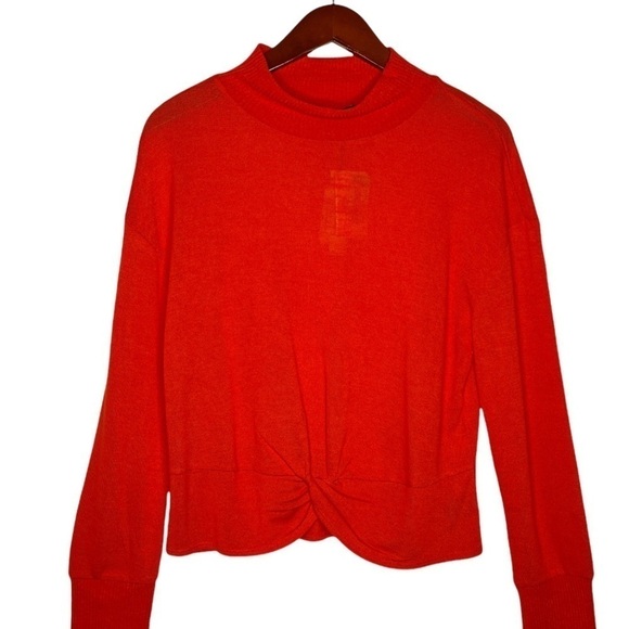 Sanctuary NWT Twist Front Mock Neck Sweater Size Large in Bright Melon - Picture 4 of 9